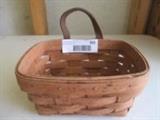 Longaberger Leather Handle Basket with Wall Bracket