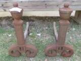 Antique Iron Andirons