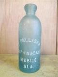 Antique Hutchinson Blob Top Bottle - Marked D. Palliser Dauphin & Bayou Mobile AL and many other antique bottles
