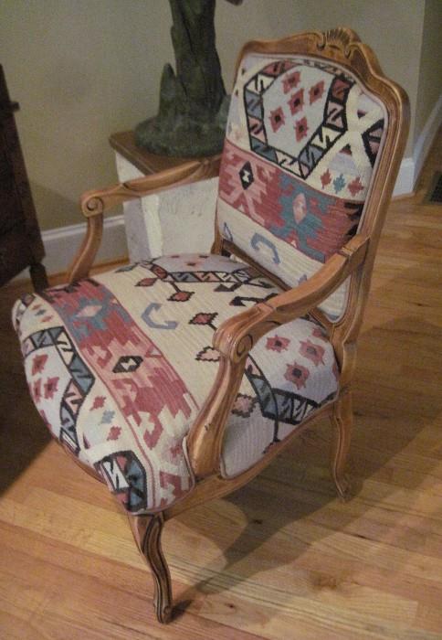 side chair with southwestern upholstery