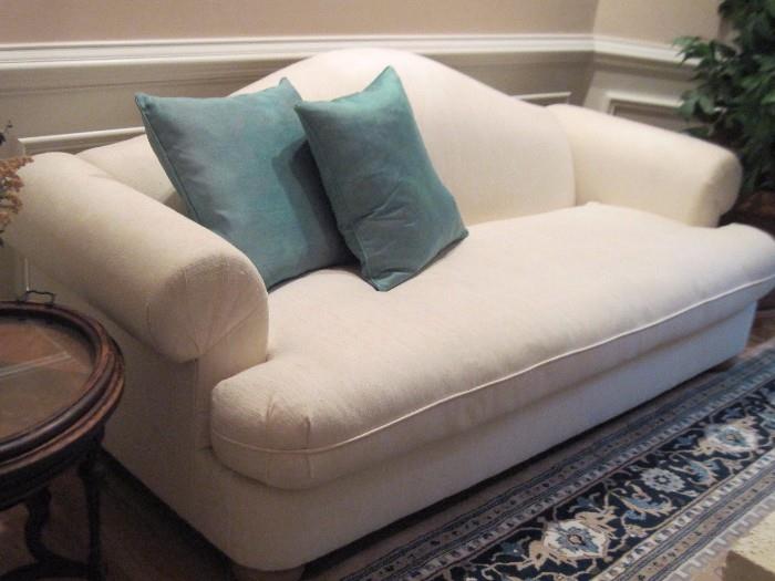 white Chippendale style sofa Bernhardt