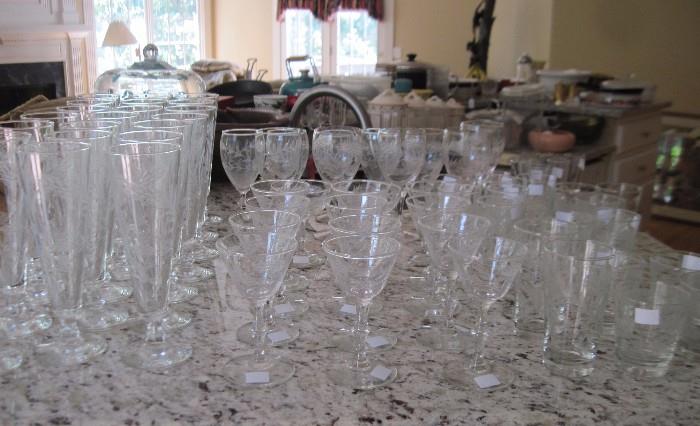 hand etched glassware