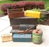 Vintage Metal & Wood Toolboxes