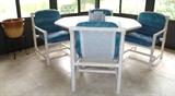 PVC White Octagon Table with 4/Chairs