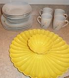 Siena Tabletops Gallery China Set, Vintage California USA Pottery C604 Yellow Chip & Dip