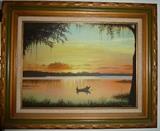 Canvas Oil Painting "Lake Louis Finland" Artist Signed, Saarrien
