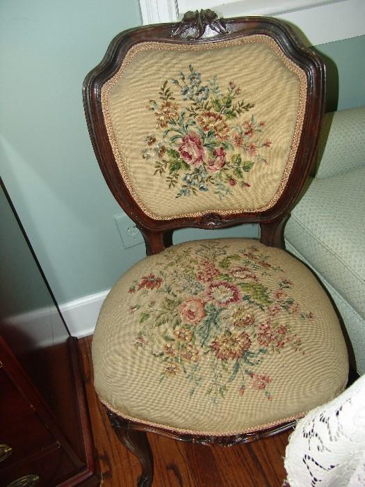 Needlepoint side chair