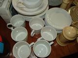Set of white, fruit china