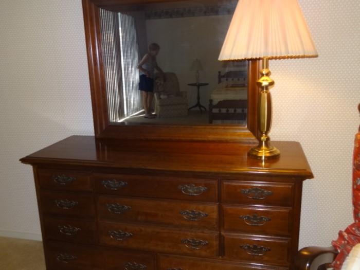 Sterling House Dresser with Mirror- Dresser measures 56"W X 19"D X 33" H. Mirror measures-33"H X 39 "W