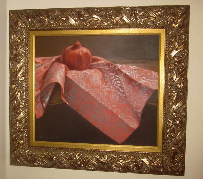 Still life painting by  Helen Harris Smith. Framed dimensions: 22" w; 20" h.