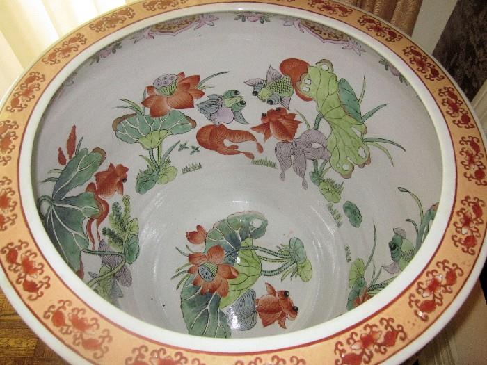 Interior photo of the wonderful Chinese fishbowl. Top rim is 22" in diameter.