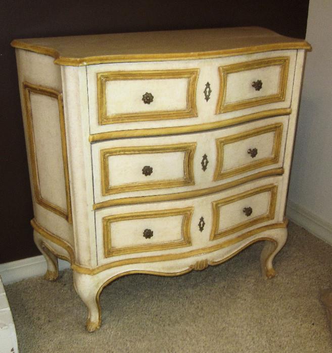 French three-drawer chest. Maker is unknown. 