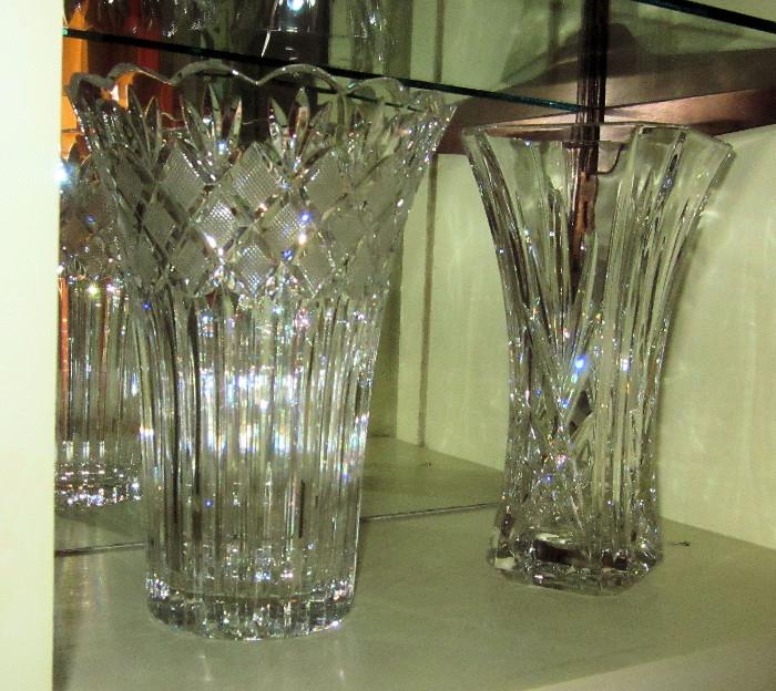 Large, Waterford vases. Many more pieces of Waterford available.
