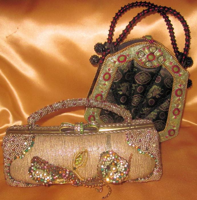 Mary Frances handbags. Handbag in front will need minor repair to reattach some beading.