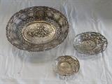 antique German 800 silver pierced bowls