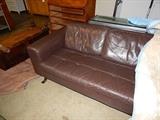 mid century modern leather sofa