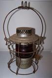 L & N railroad lantern--red globe, Handlan.