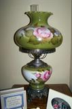Pair hand painted vintage lamps--electric.