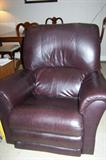 Extra nice Lay-Z-Boy recliners--one brown (shown) and one blue.