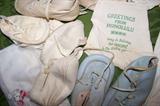 Cute little vintage baby shoes--cloth and leather.