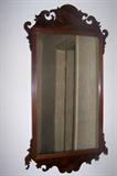 Antique flat mahogany mirror.