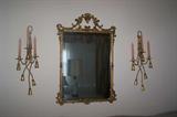 Antique decorative mirror and sconces.