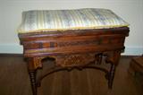 SOLD--Antique Victorian bench with lift-up top, detached pillow top.