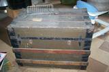 SOLD--Antique trunk with inside tray.