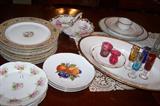 Lots of beautiful china and glassware--English, American, French, German.