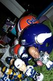 Assorted games, toys, sports-themed items.