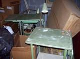 More basement finds, two metal typewriter tables with attached goose-neck lamps--cool!