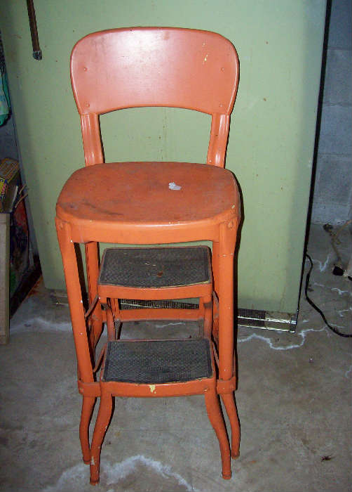 Did you miss the last one of these we had for sale? Here's your chance to get a cool orange vintage metal chair.