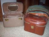 Vintage suitcases and overnight cases--nice condition.
