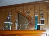 Lots of 1960s bowling trophies.