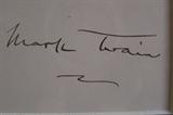 Framed autograph by Mark Twain.