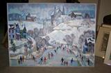 Many original paintings and signed prints, shown here "Winter in Pittsburgh" by John Richardson.