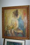 Many original paintings and signed prints. Shown here, large painting by Anton Weiss.