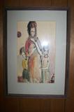 Framed art--original and prints. Shown here, watercolor by local artist Jerrie Barnes (deceased).