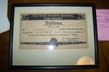 Police Academy diploma signed by J. Edgar Hoover.