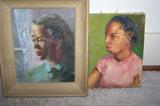 Original unframed painting by owner's father and local artist, Harrold Storrs, from the 1950s.