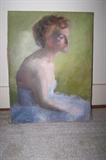 Original unframed painting by owner's father and local artist, Harrold Storrs, from the 1950s.
