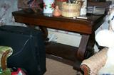 Empire style antique library table.