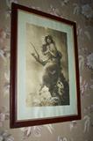 Antique framed print and lots of other great stuff throughout this house.