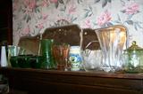 Lots of vases and such--depression glass and more.