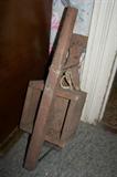 What is this? It's a homemade wooden press.