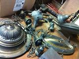 Antique brass light fixtures.