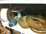 Flat reed for basket weaving or chair seats.