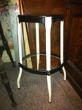 Retro metal kitchen stool--black and white.