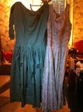 Vintage clothing from 1950s and 1960s. Shown here, 2 cotton shirt-waist dresses.