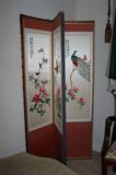 Embroidered Asian textile screen--beautiful handwork